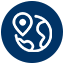 Globe icon symbolizing WHFrontend’s global OEM apparel supply network across Europe, America, and Asia.