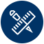Icon of ruler and thread symbolizing WHFrontend’s OEM customization service for outdoor jackets, pants, and uniforms.